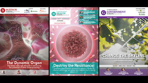 Covers of SciTech Europa Quarterly, Health Europa Quarterly, Government Europa Quarterly